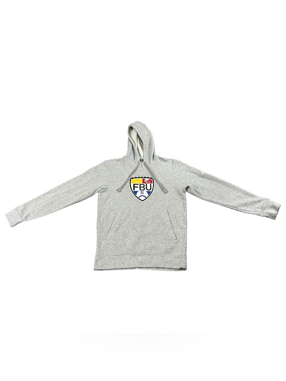 Adidas FBU Football University Men’s Small Gray Pullover Hoodie Logo Sweatshirt